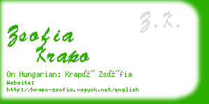 zsofia krapo business card